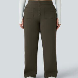 NEW HALARA SIZE 1XL FOREST NIGHT HIGH WAISTED BACK POCKETS FLARE LEG LEGGINGS